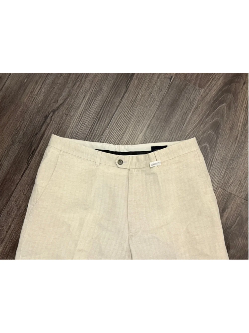 Vintage Y2K Claiborne Men's Beige Linen Blend Lightweight Trousers Waist 34x29